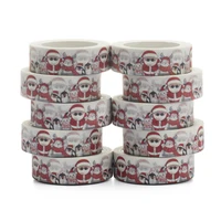 new 10pcslot 15mm x 10m christmas elk santa claus peugine washi tape scrapbook paper masking adhesive washi tape