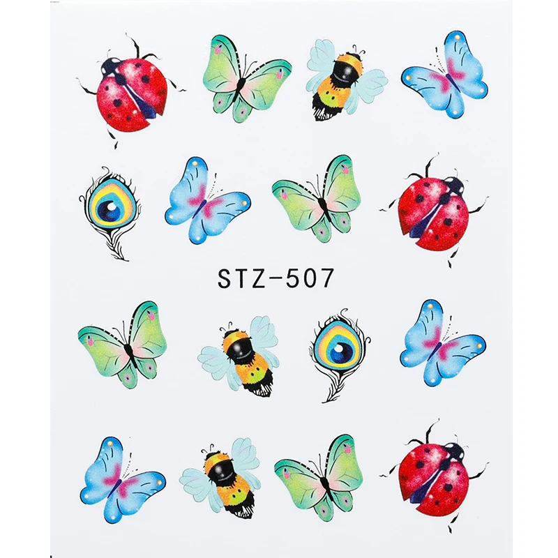 1 шт кактус фламинго Бабочка Киви/ жуки зеленые листья переводные наклейки для