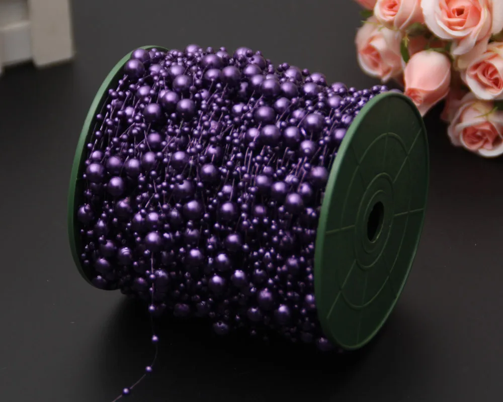 

10M Artificial Pearls String Beads Fishing Line Chain Pearl Garland for Flowers Wedding Party Decoration DIY Flower Accessories
