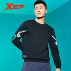 Толстовка Xtep мужская с капюшоном, модный однотонный утепленный пуловер без рукавов, мужская спортивная одежда с круглым вырезом и длинными рукавами, зима 880129050011