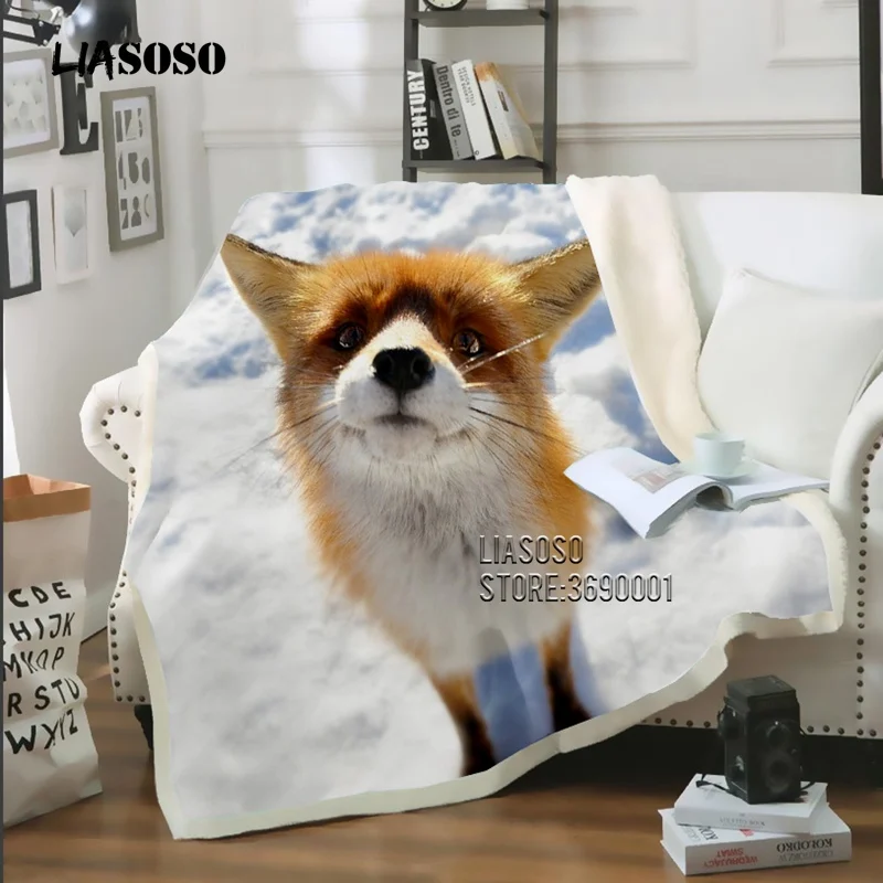 LIASOSO детское одеяло из микрофибры с 3D принтом милых животных красная лиса тонкое