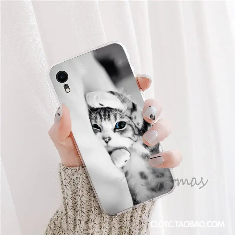 

cute cat Phone Case For iphone 12 5 5s 5c se 6 6s 7 8 plus x xs xr 11 pro max mini