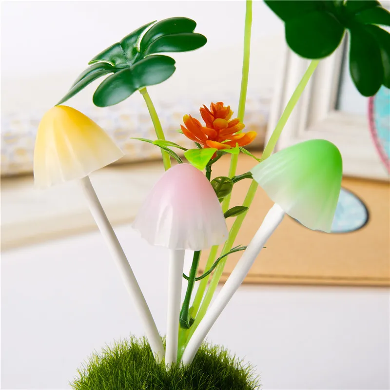 

Led Night Light Sensor Control Bedroom Decor Potted Clover Kid Lamp Christmas Indoor Decoration RGB 7 Color US EU Night Lampara