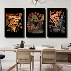 Японская искусственная кухня Ukiyo-e, креативная еда, монстр, суши, лапша, настенное искусство, ресторан, кухня, украшение для дома