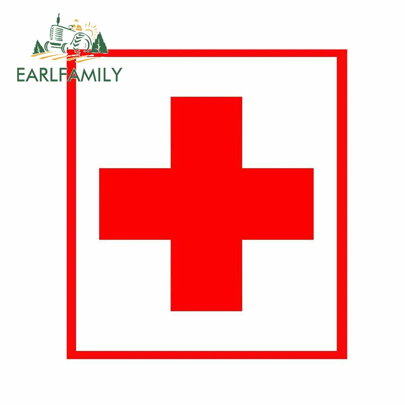 

EARLFAMILY 13 см x 11,9 см для Красного Креста, автомобильные наклейки, зеркальный автомобильный Кондиционер, автомобильные сборы, царапины с окклюзией