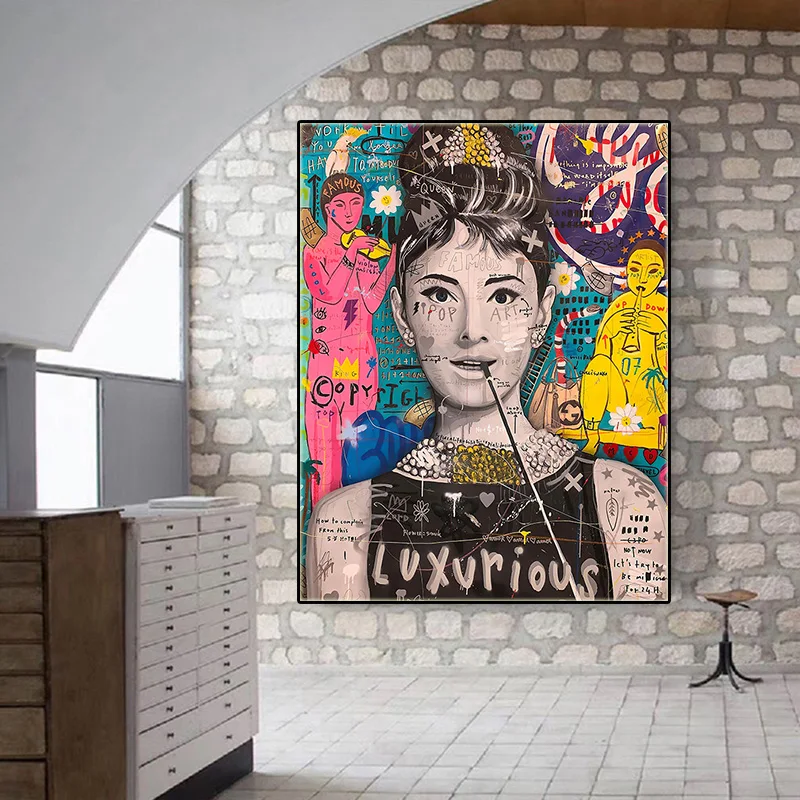 Graffiti Pop Art Poster Singer Tupac Hip Hop Portrait Canvas Painting Print Rapper Wall Picture Cuadros Living Room Home Decor | Дом и сад