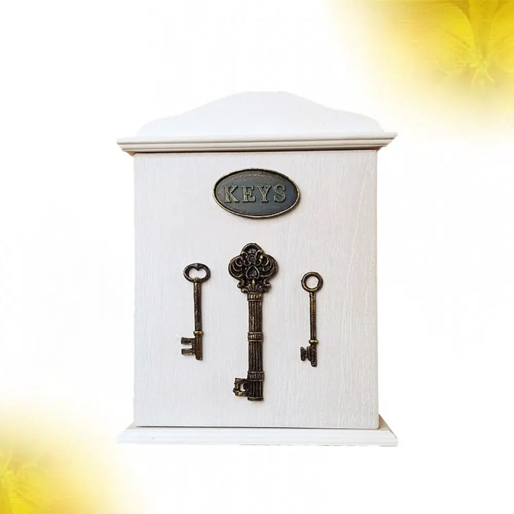 

1PC Keys Storage Mini House Wooden Keys Case Wall Mounted Storage Box Retro Hanging Decor for Home Shop
