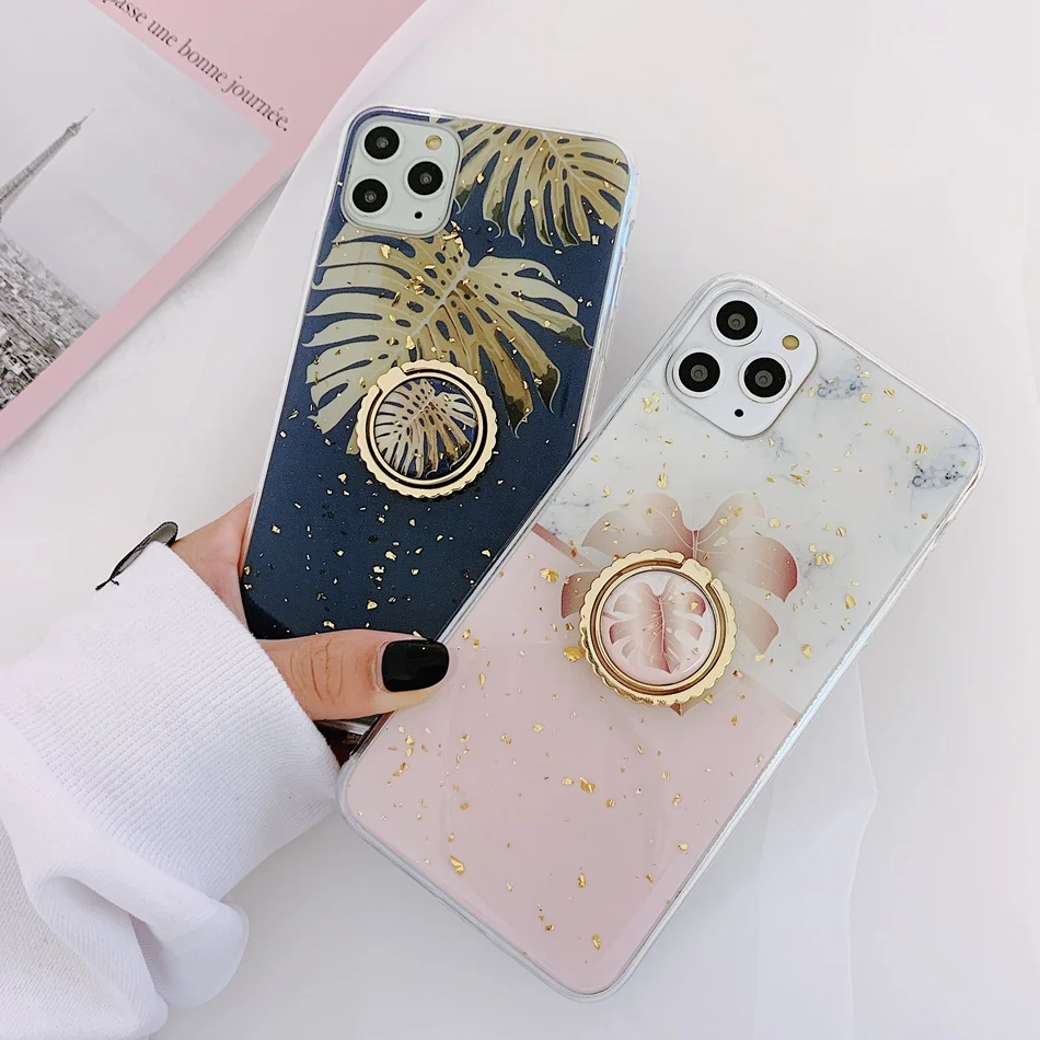 Роскошный Мраморный чехол для IPhone 11 Pro Max телефона силиконовый милый блестящий XR XS