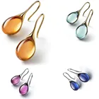 Изящные золотые серьги с натуральным кошачий глаз, серьги с крючком, висячие серьги, серьги для помолвки для женщин, подарок на день рождения