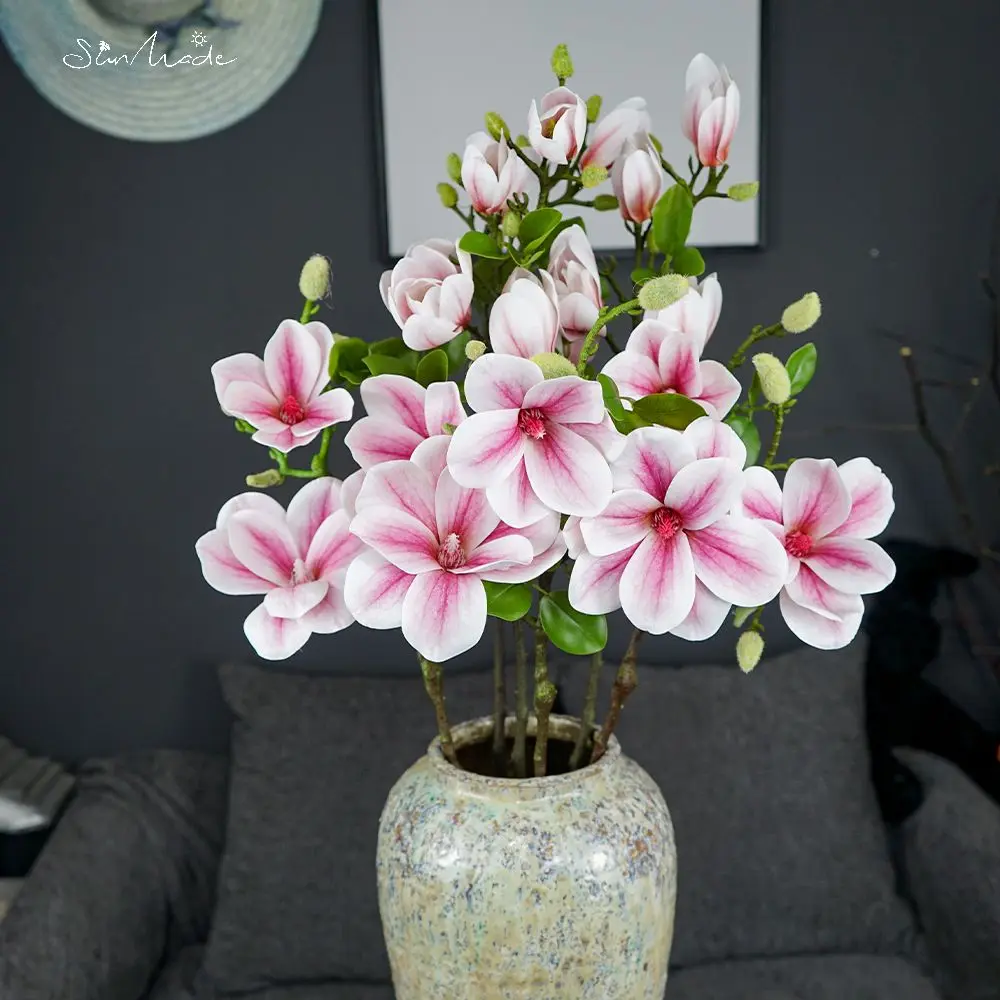 SunMade Роскошные большие ветки магнолии белые цветы как настояшие на ощупь