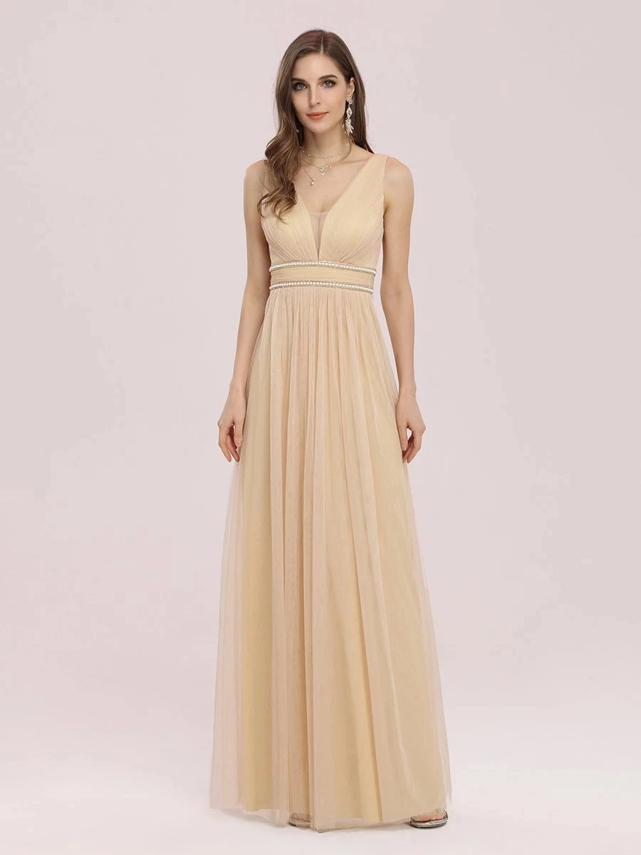 

Fancy Sleeveless Wholesale Tulle Bridesmaid Dress with Belt