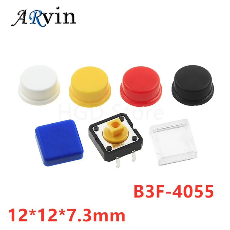 50 шт круглые крышки тактильных кнопок для B3F 4055 12X12X7.3MM микро тактовый