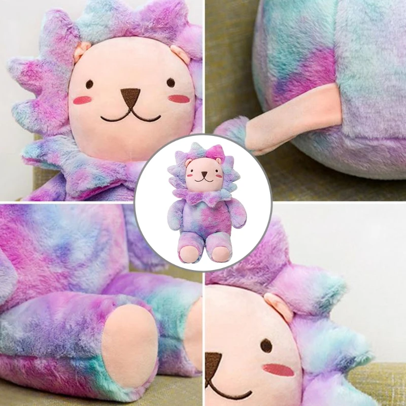 

50cm Plus Size Stuffed Plush Pillow Cartoon Toy Lion Tie-dyed Doll for Home Decor Party Birthday Valentine’s Day Gift
