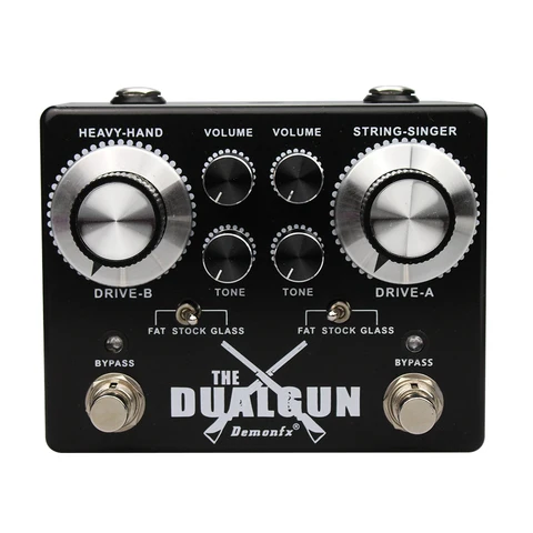 DUALGUN-гитарная педаль эффектов, овердрайвер, усиление искажений, истинный байпас, Demonfx, высокое качество