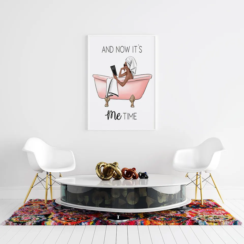 Постер с принтом в скандинавском стиле для ванной комнаты женское Модное