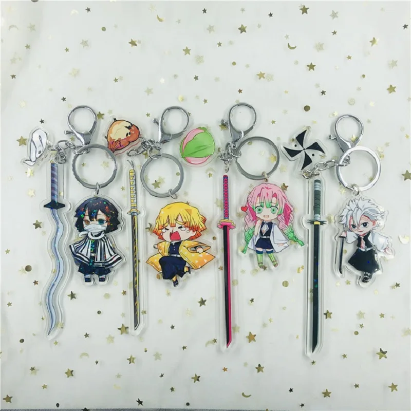 

Blade Of Ghost Katana Pendant Weapon Keychains New Anime Demon Slayer Kimetsu No Yaiba Keychain Tanjirou Sword Acrylic Keyring