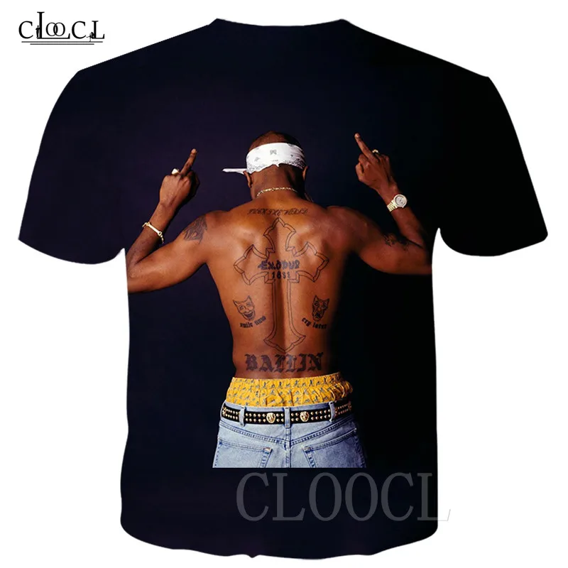 Новая футболка Harajuku стиль для женщин/мужчин Тупак 2Pac 3D Футболка с принтом