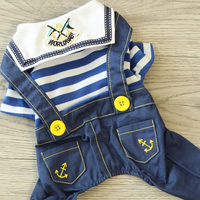 Джинсовый комбинезон с надписями на осень и зиму Одежда для питомцев весну