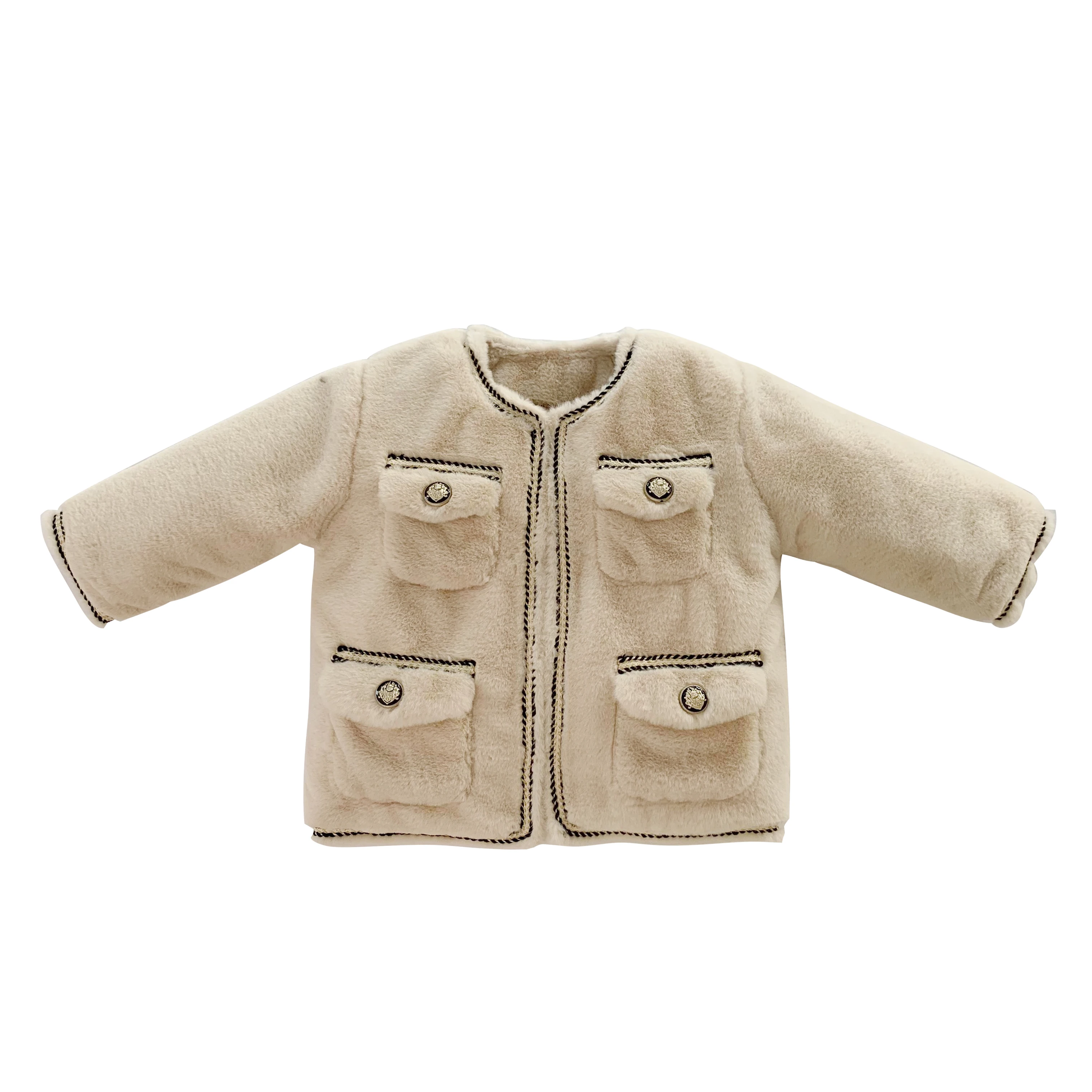 Зима 2019 новое модное корейское пальто с круглым воротником для маленьких девочек