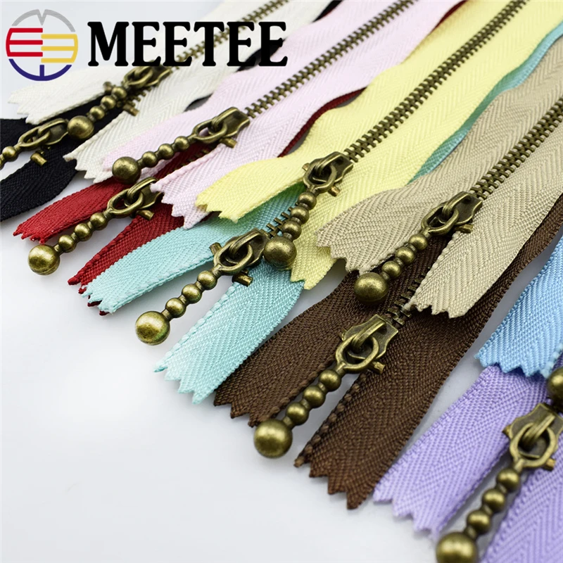10 шт. Meetee Металлические молнии 15/20/30/40 см 3 # бронзовая застежка молния для