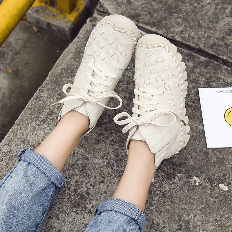 GKTINOO/2021 Женская модная Винтажная обувь из натуральной кожи Женские ботильоны на