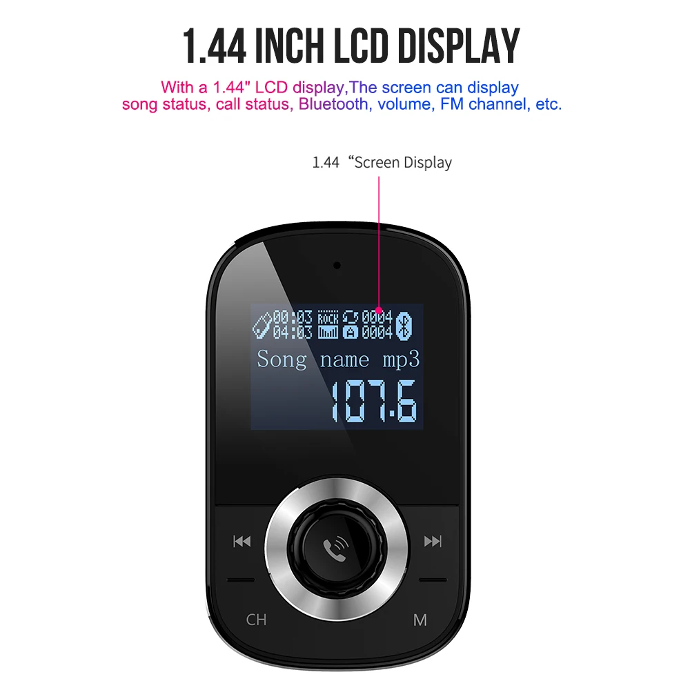 Многофункциональный автомобильный комплект MP3 музыкальный fm-передатчик DC12V QC 3 0