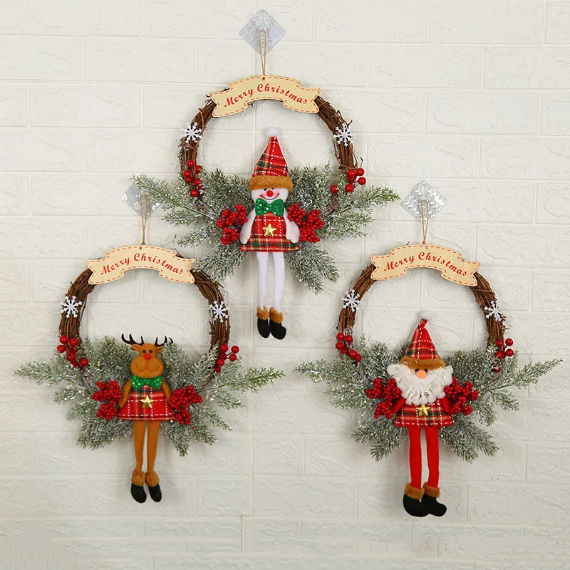 

Christmas Ornaments Christmas Decoration Wreath Door Hanging Rattan Ring Courtyard Shopping Mall Hotel Decoration Wreath