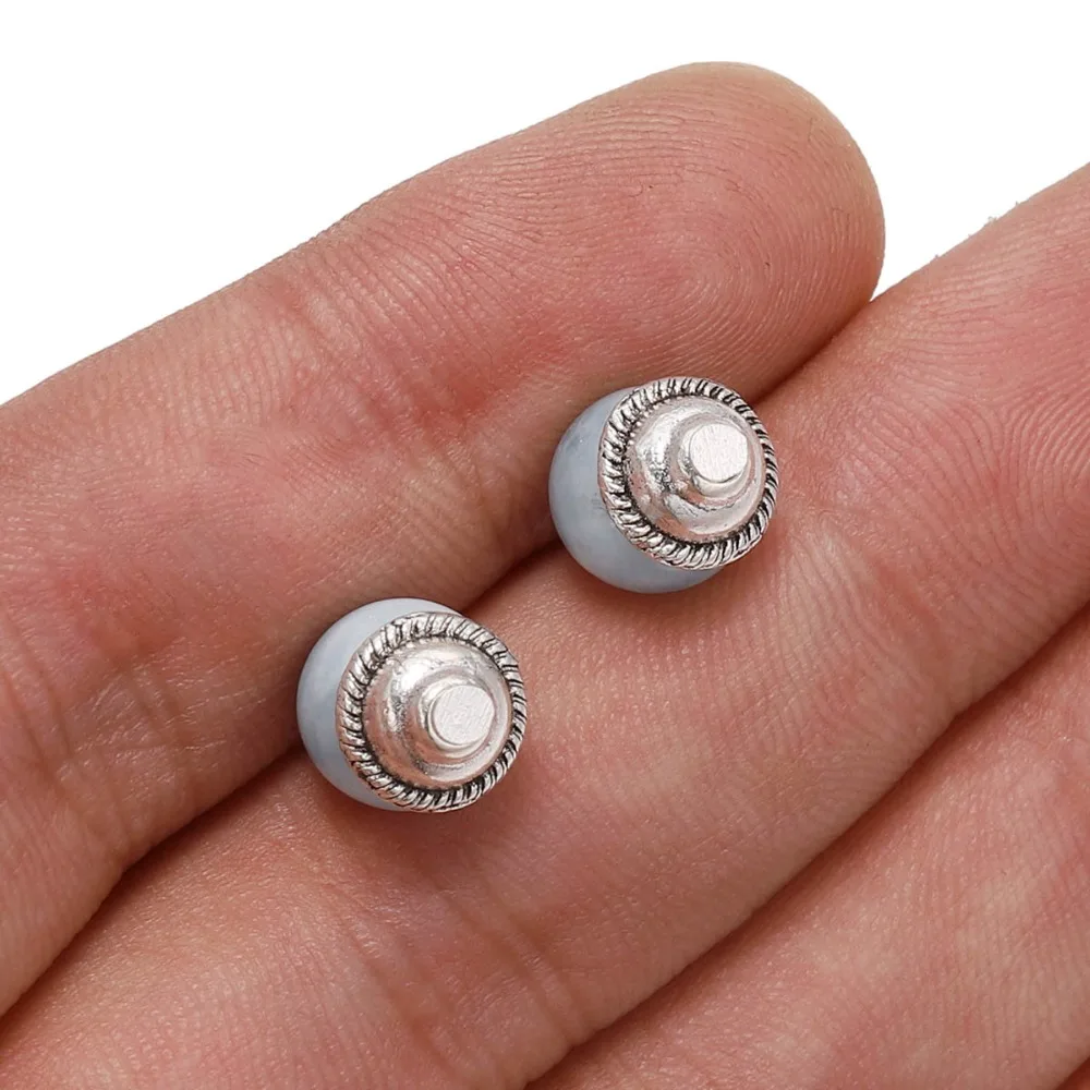 50 шт./лот 8 мм тибетские античные круглые колпачки из бисера цветок для