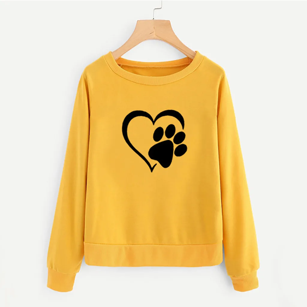 Женский пуловер с принтом Харадзюку Chamsgend Модный длинными рукавами и круглым