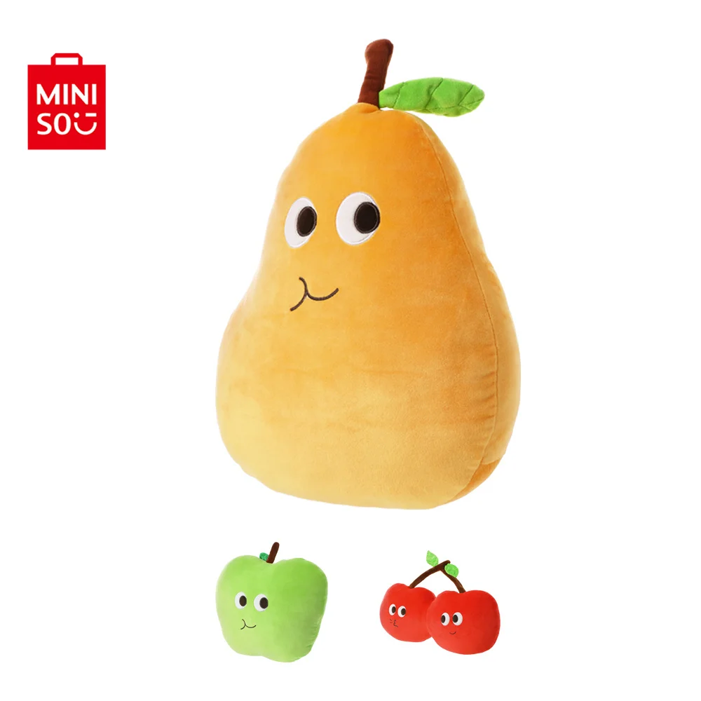 

MINISO Fruit Plush Toy 40/38/52cm Pear Apple Cherry Sofa Pillow Soft Plush Pillow Cushion Toys Home Children Decoration