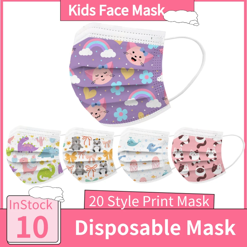 10/50 шт. одноразовые маски для лица с мультяшным принтом|Маски| |