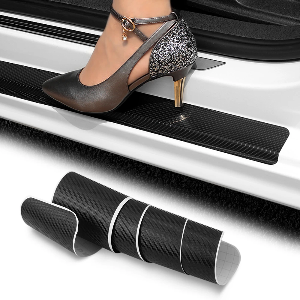 4 шт. автомобильный Стайлинг из углеродного волокна защита порога автомобиля