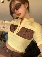 female patchwork all match tshirt new fashion women 2021 summer korean short sleeve tee streetwear harajuku hit color t shirts