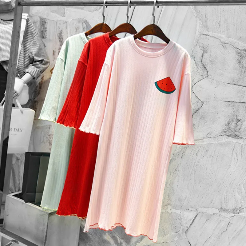 Свободная стильная детская хлопковая трикотажная пижама для девочек с рисунком