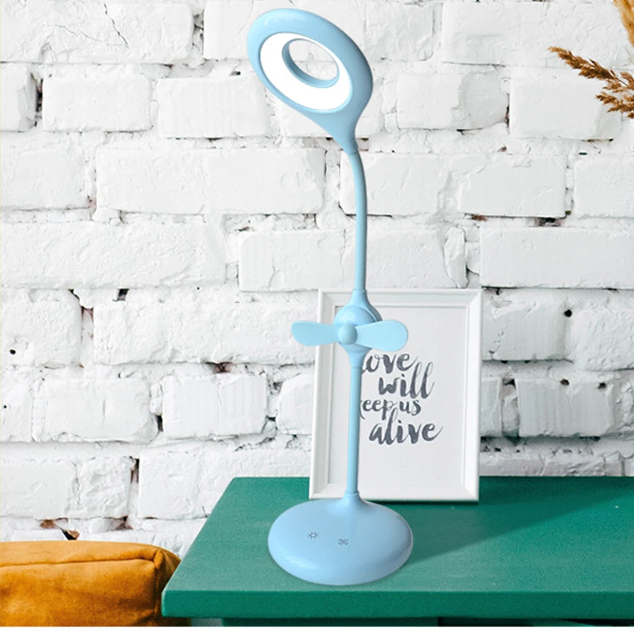 

Mini fan desk lamp student desk creative desk lamp LED eye protection desk lampA473