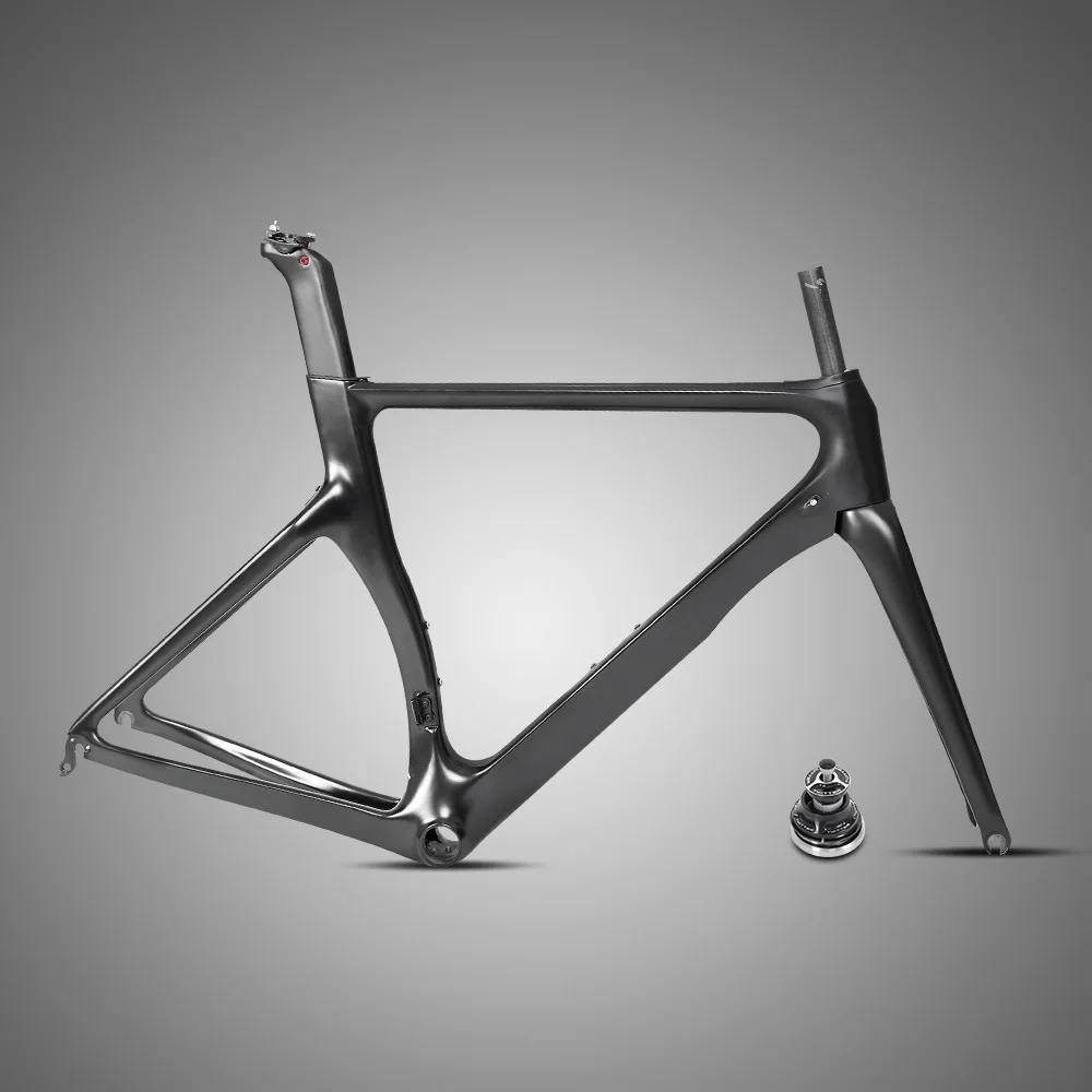 

Новая полностью черная рама для дорожного велосипеда R3 из углеродного волокна 18K 700C поставляется с передней вилкой и подседельной трубкой