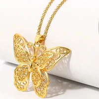 simple style hollow cute animal butterfly clavicle chain jewelry for women long pendants necklaces hip hop jewelry accessories