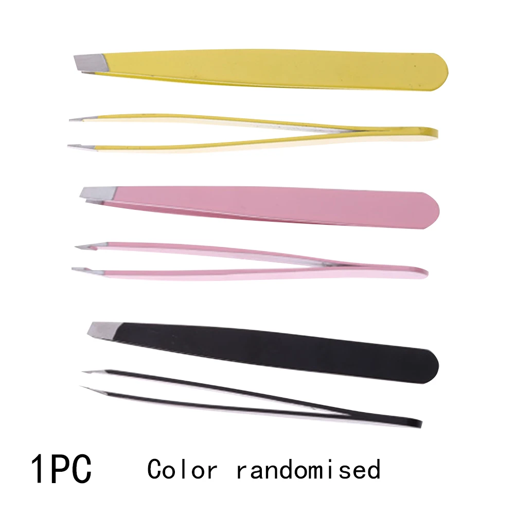 

Small Home Professional Clips Simple Non Slip Removal Stainless Steel Hair Slanted Mouth Makeup Tools Eyebrow Tweezer Thicken