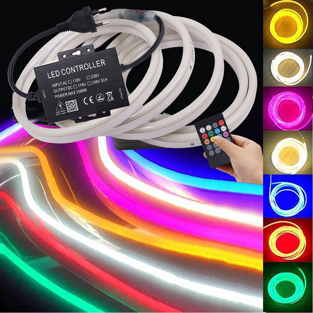 220V 110V неоновый светильник светодиодные ленты Музыка RGB светодиодный Bluetooth APP