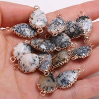 natural stone water drop shape lace agates pendant double hole connector for jewelry making diy necklace bracelet accessories