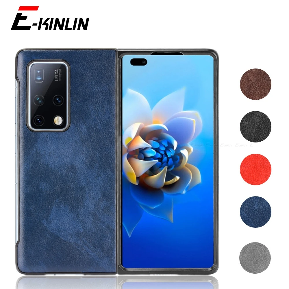 

Luxury Litchi PU Leather Pattern Hard PC Back Cover For HuaWei Mate X X2 Xs 2 P50 Pocket S Honor Magic V Shockproof Phone Case