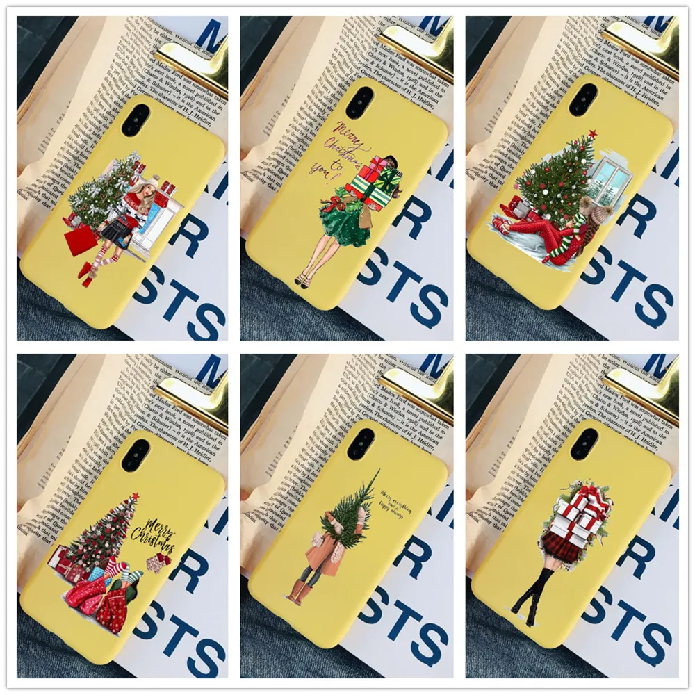 Мягкий чехол из ТПУ для iPhone 5 SE 6 7 8 Plus XR XS Max 11 pro max новогодний и Рождественский