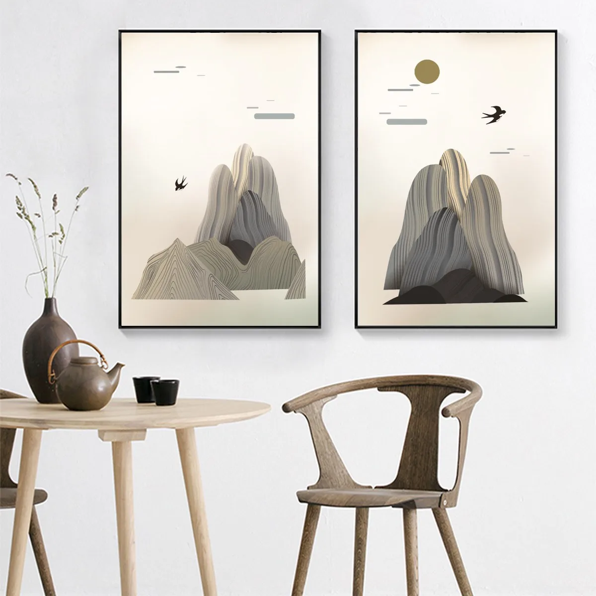 Пейзаж Ласточка Холст плакат без рамки горы холст печать живопись стены декор