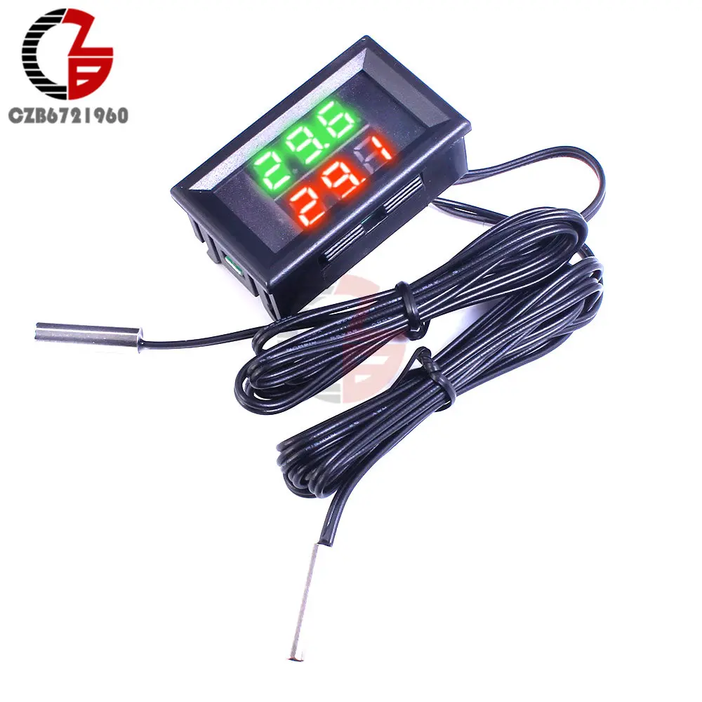 3 Digit DC 4-28V Мини встроенный светодиодный цифровой термометр инкубатор холодильник измеритель температуры автомобиля монитор детектор аквариума Отопление охлаждающий тестер - Цвет: 3 Digit DC 4-28V