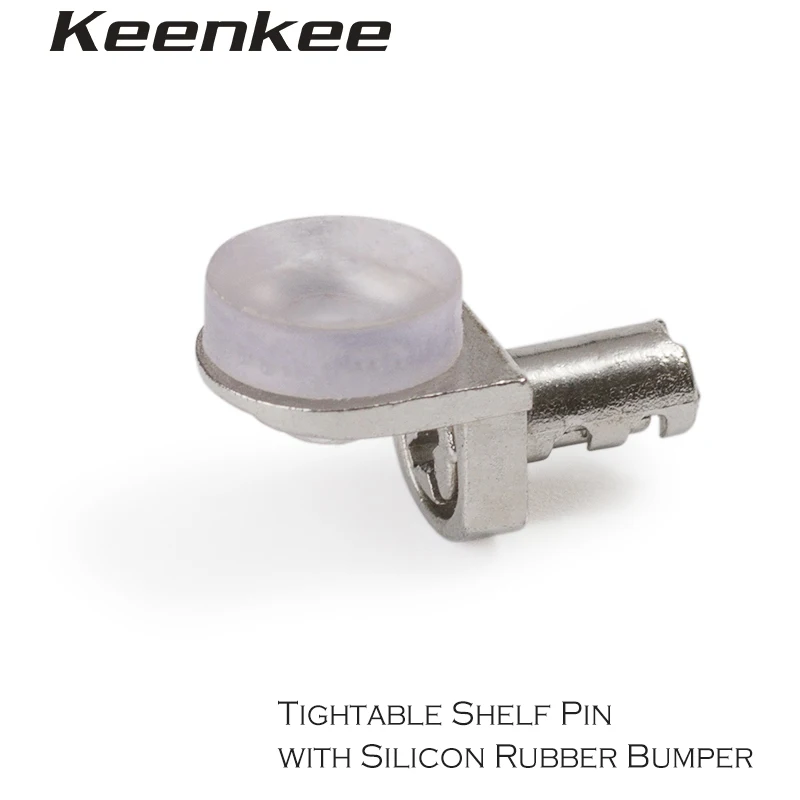 

Keenkee furniture adjustable removable glass anti-slid function shelf support fasterner pin with silicon bumper