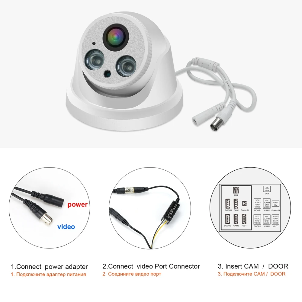 Анкоки 2 мегапиксельная купольная камера для видеодомофона домашняя