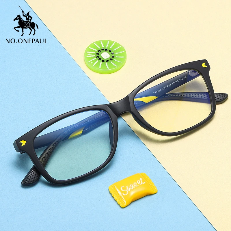

Детские очки NO.ONEPAUL с защитой от сисветильник, двухцветные компьютерные очки, гибкие полноразмерные очки для мужчин