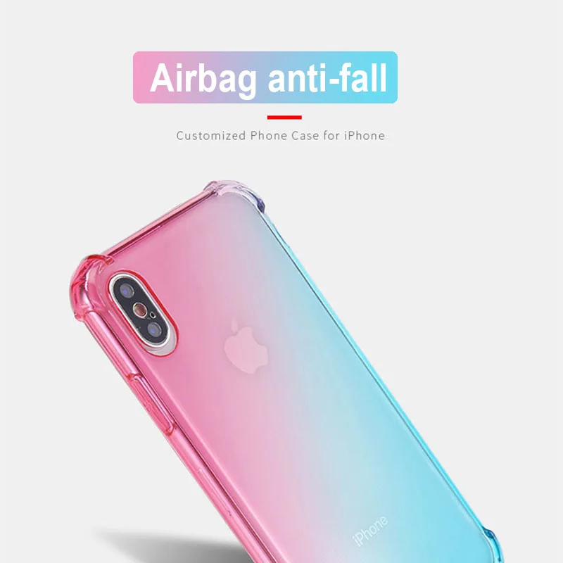 Градиент ультратонкие чехлы для iPhone 11Pro Max6 6S 7 8 Plus X XS Max XR мягкий защитный TPU