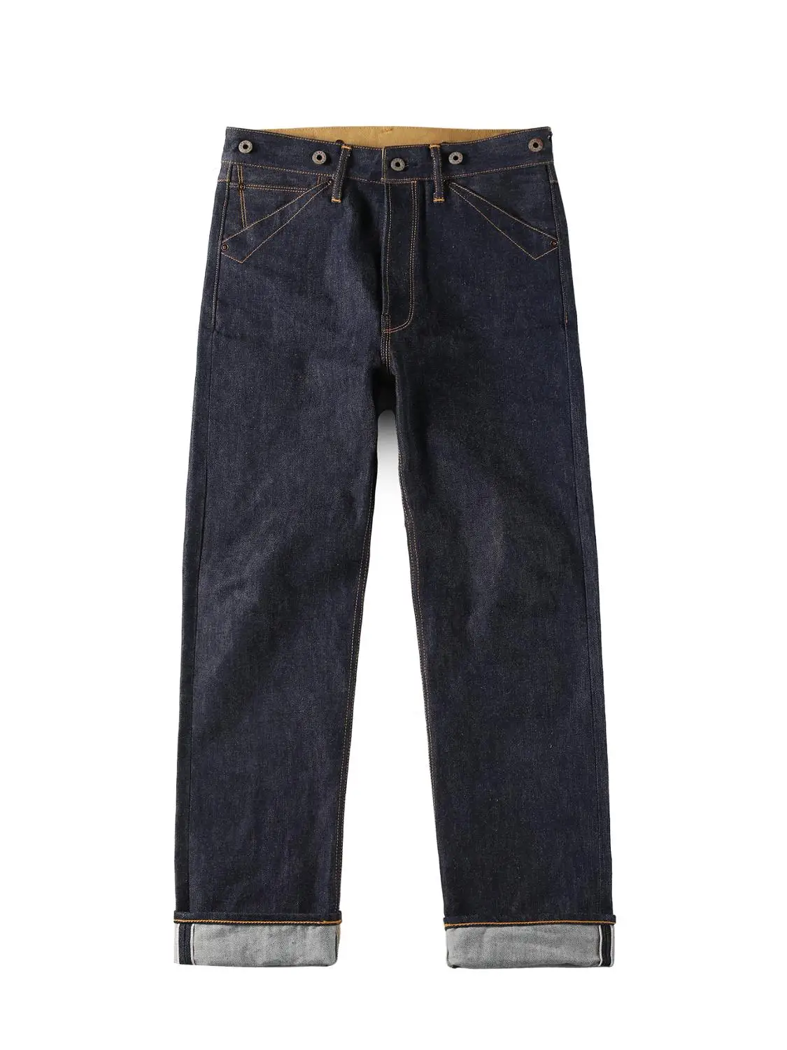

RS-0002B Read Description! Red Tornado High Waist Raw Indigo Selvage Unwashed Denim Pants Unsanforized Jean 14oz