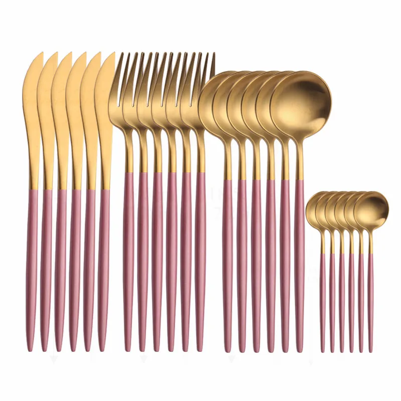 

Gold Spoon Knife Gold Spoon Tableware Restaurant for Cutlery Fork Set Reusable Stainless Dinnerware Set Steel Dropshipping